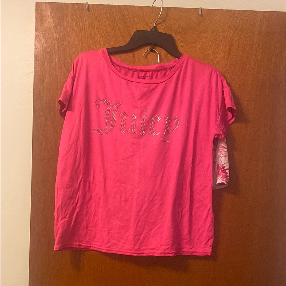 Juicy Couture Pink and White Tie-dye pajama set